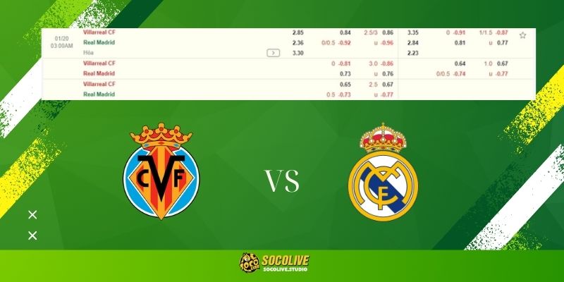 Soi kèo Villarreal vs Real Madrid hôm nay: Bảng tỷ lệ kèo nhà cái và dự đoán tỷ số "chuẩn chỉ" từ chuyên gia Socolive